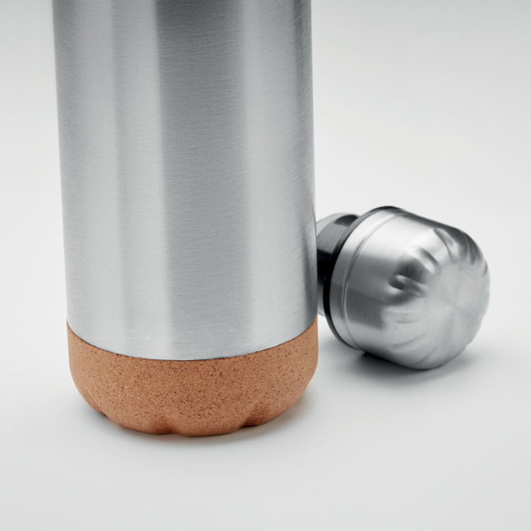 Gourde en acier inoxydable à double paroi avec base en liège 500ml