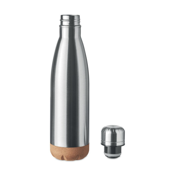 Gourde en acier inoxydable à double paroi avec base en liège 500ml