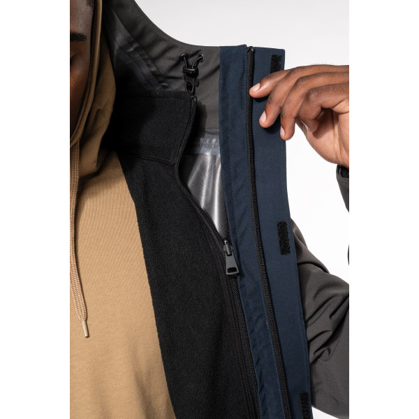 Parka 3-en-1 imperméable à capuche bicolore unisexe Kariban