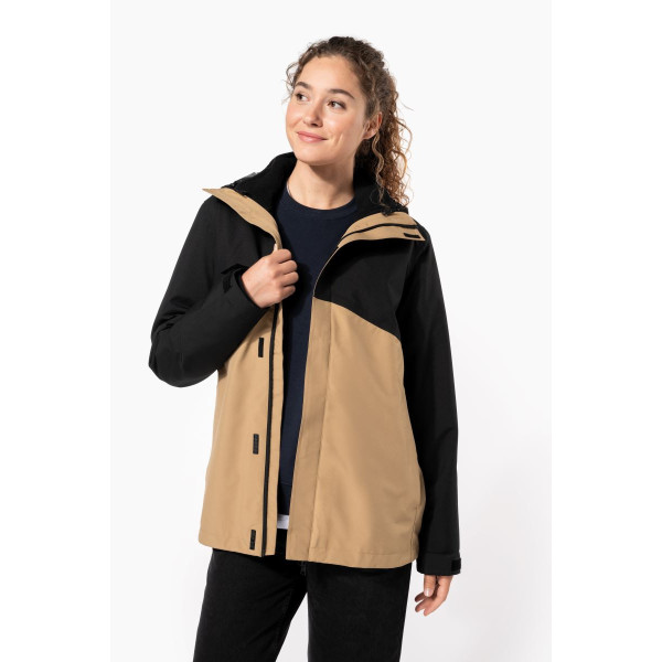 Parka 3-en-1 imperméable à capuche bicolore unisexe Kariban
