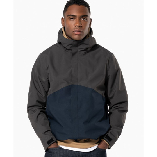 Parka 3-en-1 imperméable à capuche bicolore unisexe Kariban
