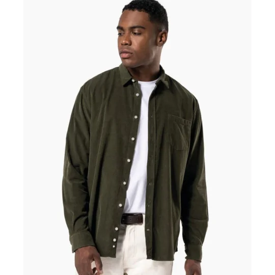 Chemise manches longues en velours homme Kariban