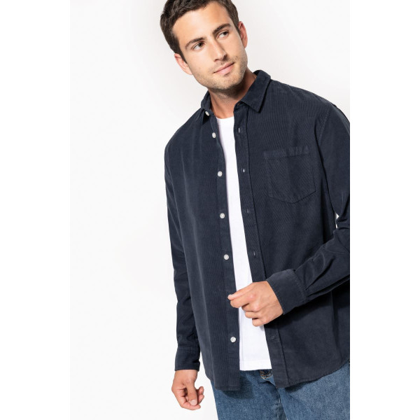 Chemise manches longues en velours homme Kariban
