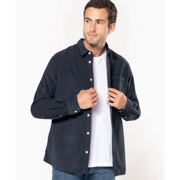 Chemise manches longues en velours homme Kariban