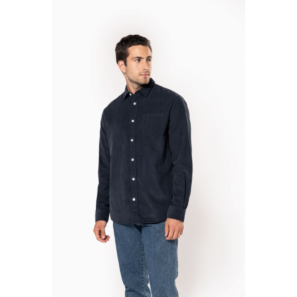 Chemise manches longues en velours homme Kariban