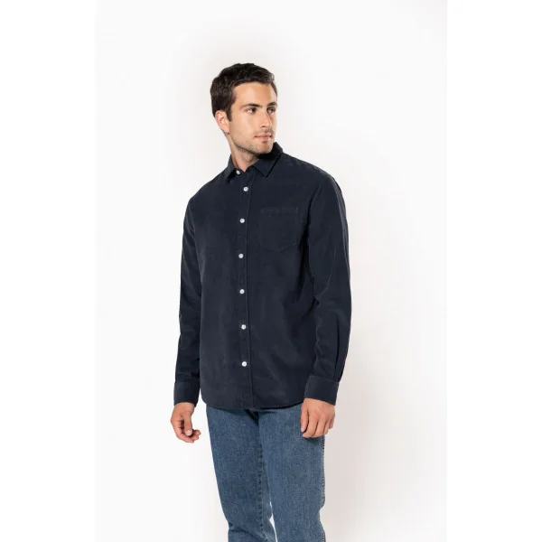 Chemise manches longues en velours homme Kariban