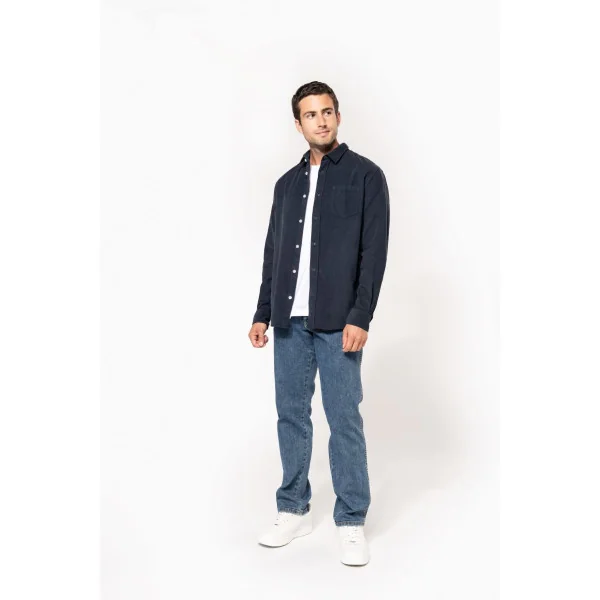 Chemise manches longues en velours homme Kariban