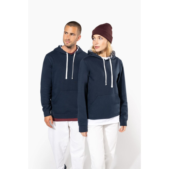Sweat-shirt à capuche contrastée à motifs unisexe Kariban