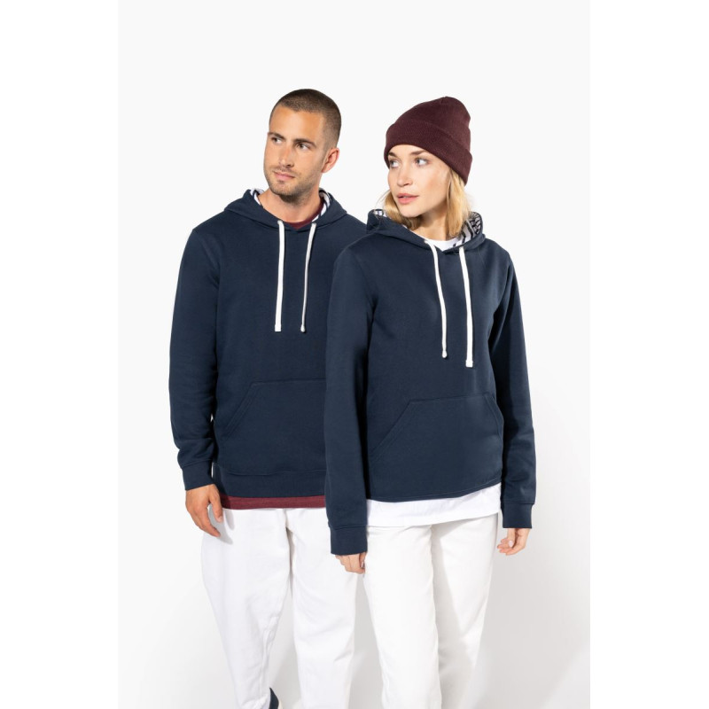 Sweat-shirt à capuche contrastée à motifs unisexe Kariban