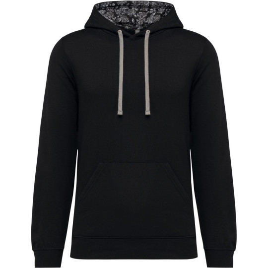 Sweat-shirt à capuche contrastée à motifs unisexe Kariban