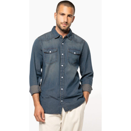 Chemise denim manches longues Kariban