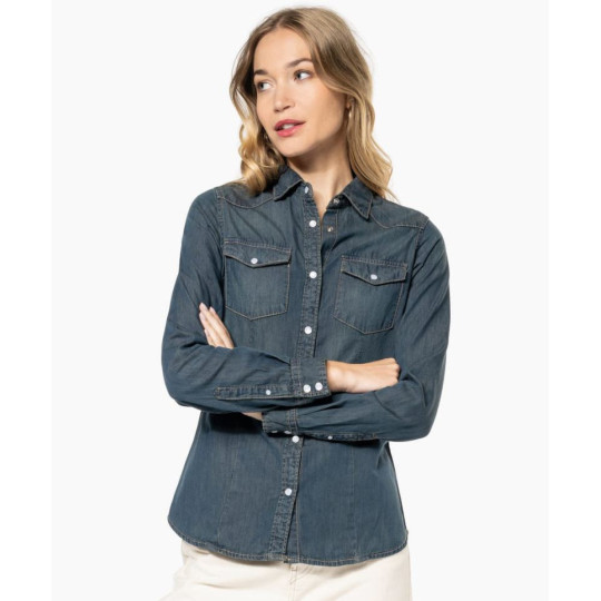 Chemise denim manches longues femme Kariban