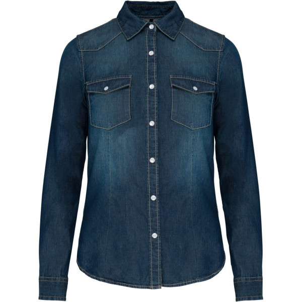 Chemise denim manches longues femme Kariban
