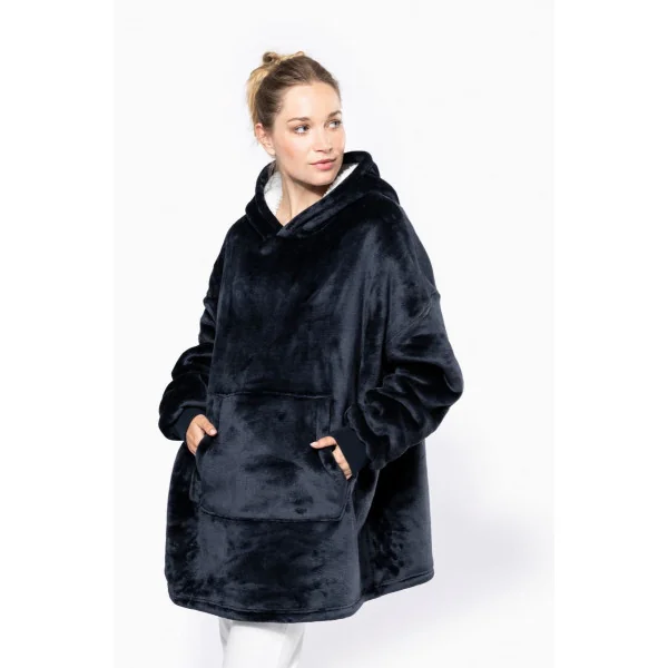 Plaid poncho unisexe Kariban