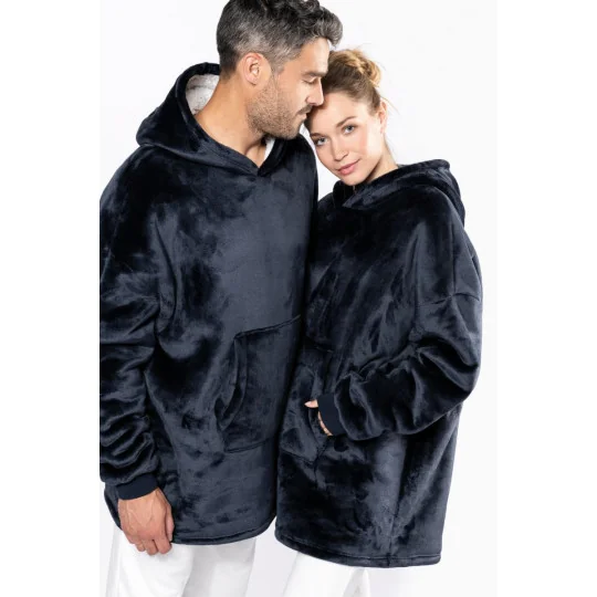 Plaid poncho unisexe Kariban
