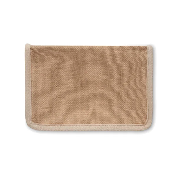 Sac isotherme en jute avec sangle en coton et poche frontale