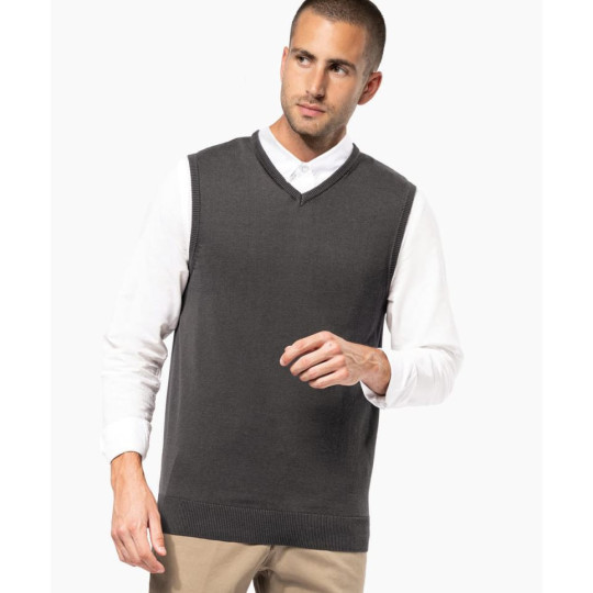 Pull col V sans manches Kariban