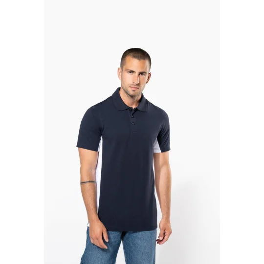 Polo piqué manches courtes bicolore homme Kariban