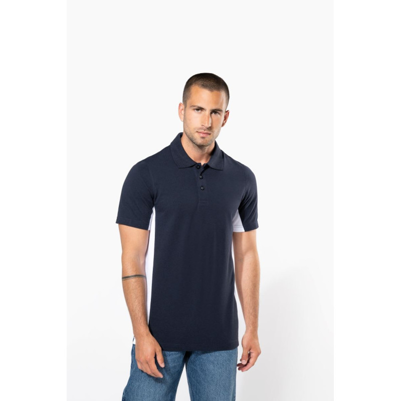 Polo piqué manches courtes bicolore homme Kariban