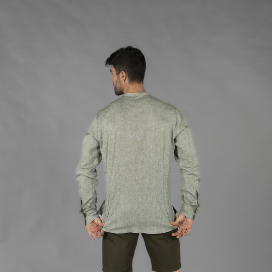 Chemise Homme Lin/Coton Col Mao Tiwi