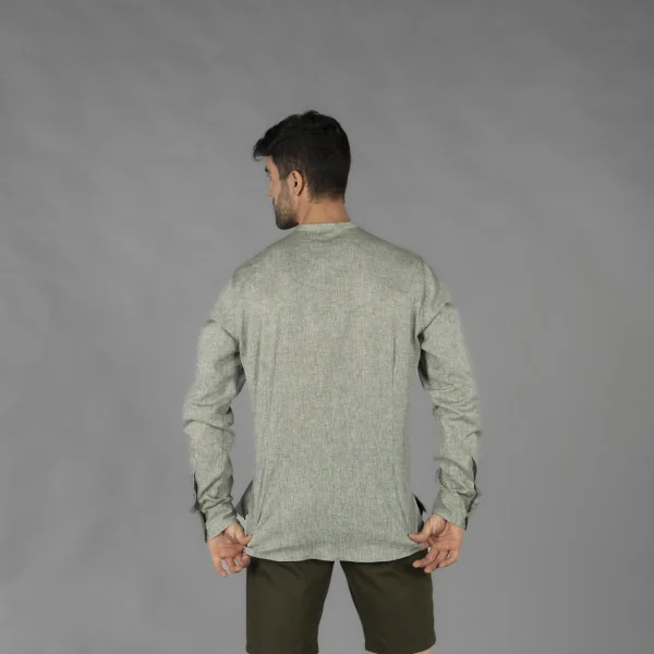 Chemise Homme Lin/Coton Col Mao Tiwi