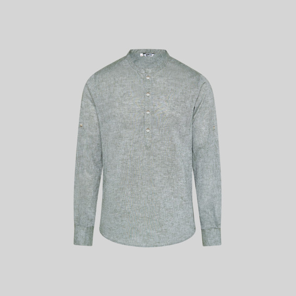 Chemise Homme Lin/Coton Col Mao Tiwi