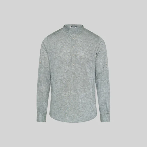 Chemise Homme Lin/Coton Col Mao Tiwi