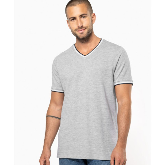 T-shirt maille piquée col V homme Kariban