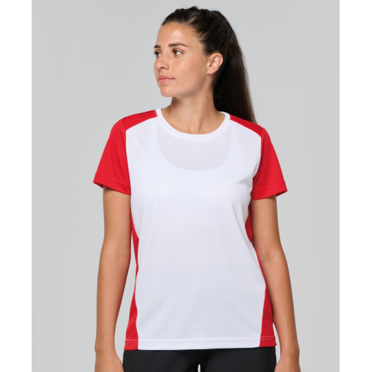 T-shirt de sport écoresponsable bicolore femme ProAct