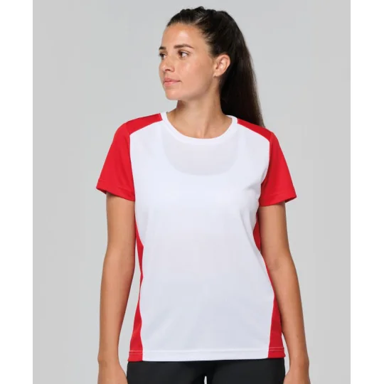 T-shirt de sport écoresponsable bicolore femme ProAct