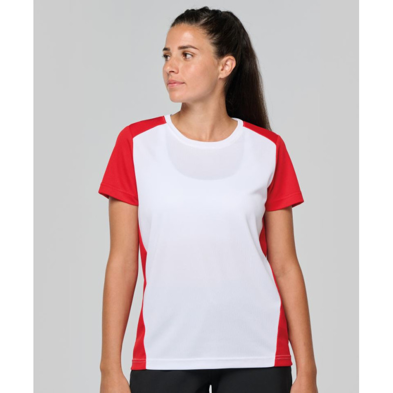 T-shirt de sport écoresponsable bicolore femme ProAct