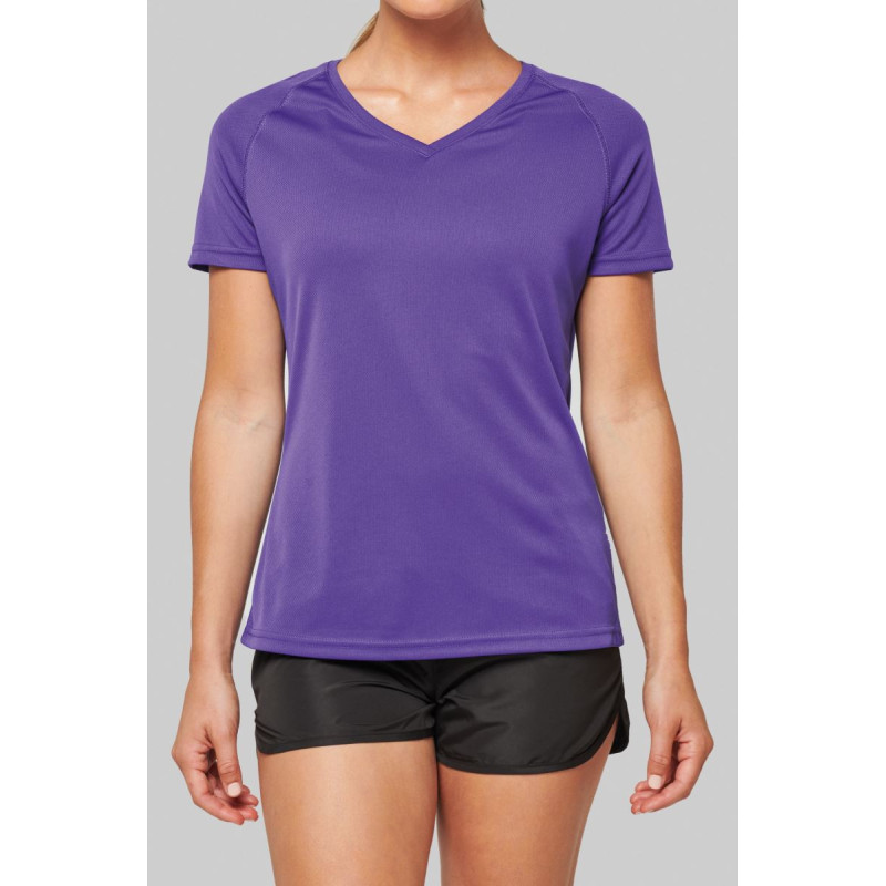 T-shirt de sport manches courtes col v femme ProAct