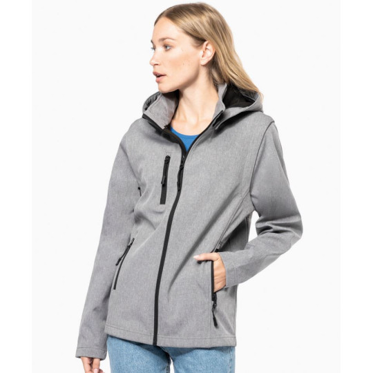 Veste Softshell 3 couches à capuche avec manches amovibles unisexe Kariban