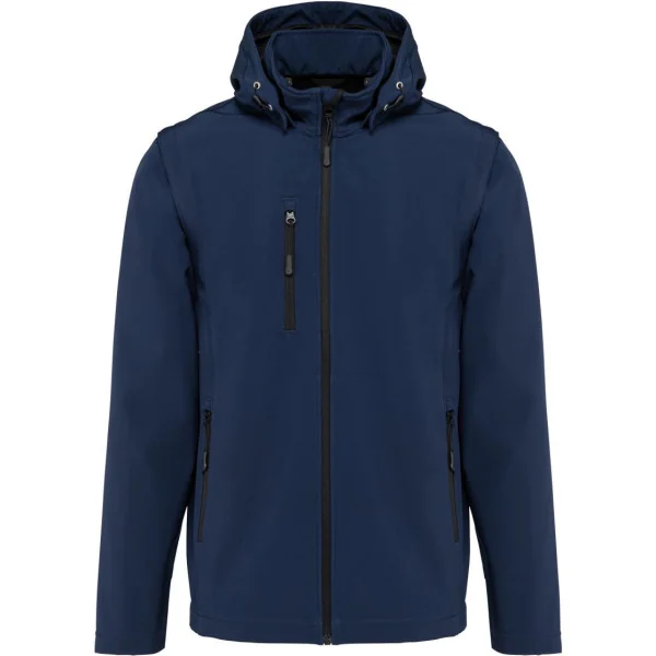 Veste Softshell 3 couches à capuche avec manches amovibles unisexe Kariban